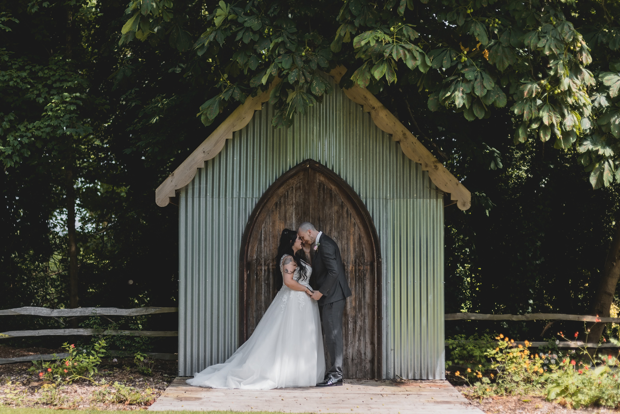 Bride getting ready before a Yorkshire wedding ceremony