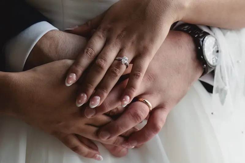 Close up wedding ring details in documentary wedding photography Leeds