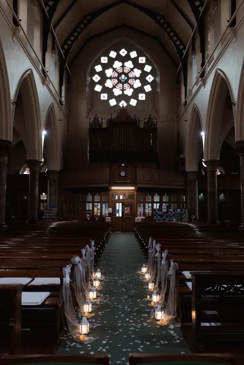 Yorkshire church wedding ceremony setup photographed by documentary wedding photographer