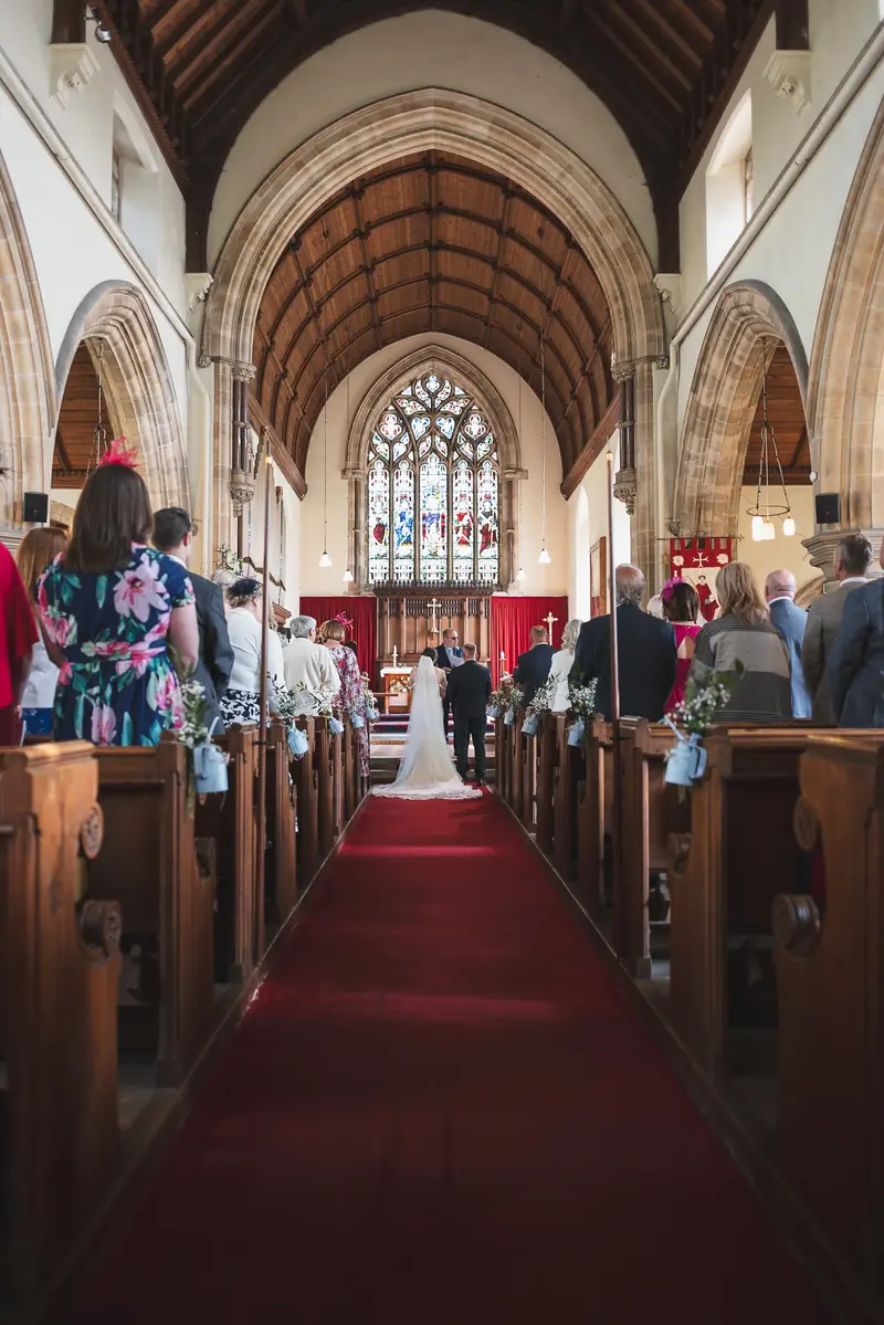 Emotional church wedding ceremony at Yorkshire wedding venue
