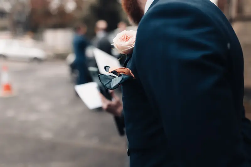 Cinematic groom detail portrait by Yorkshire documentary wedding photographer