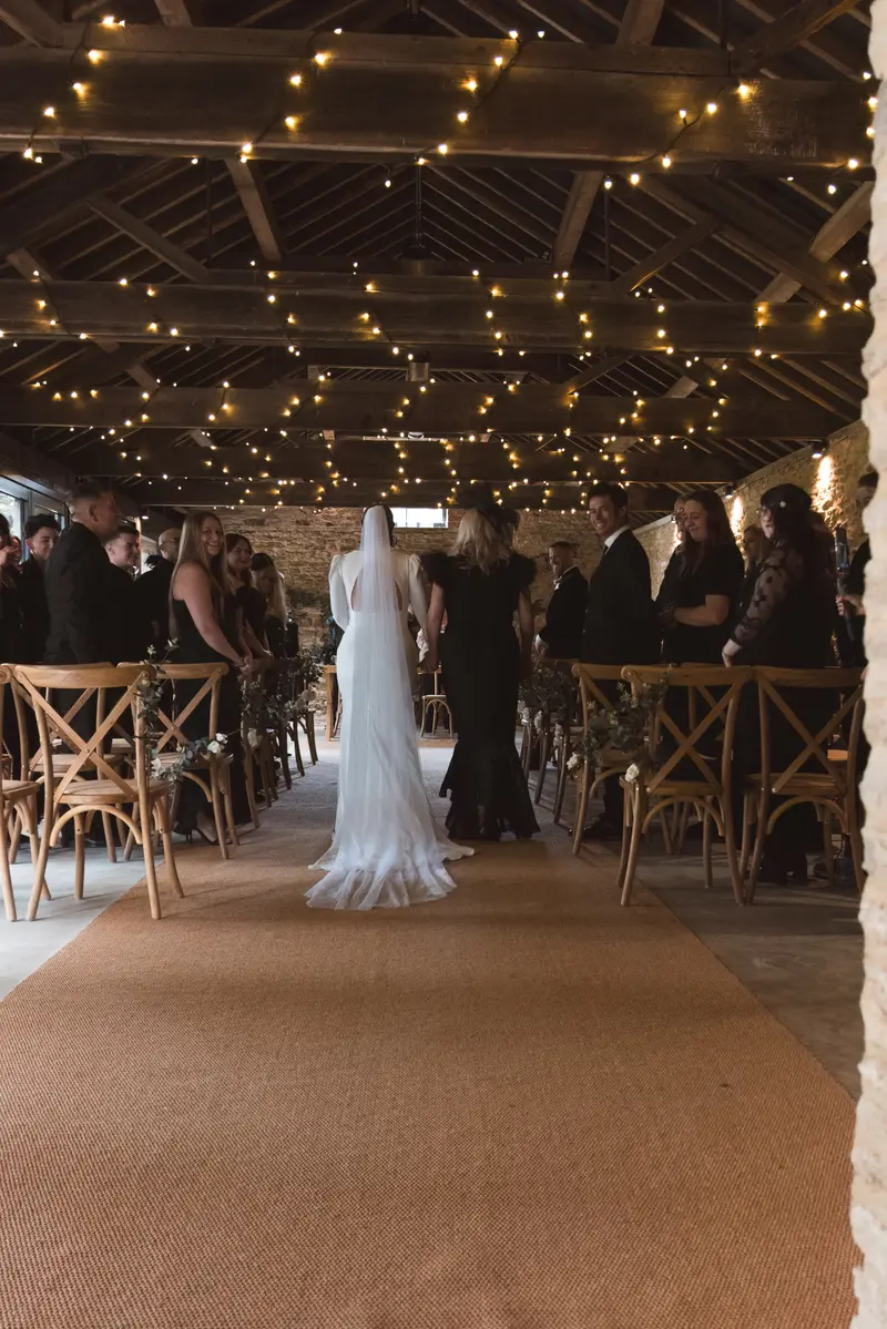 Rustic barn wedding ceremony Yorkshire