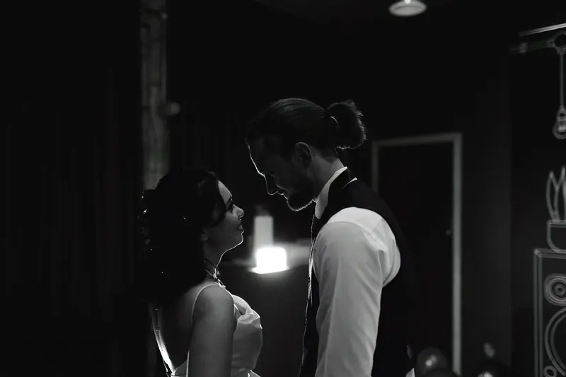 Moody documentary wedding photographer Yorkshire capturing intimate wedding evening portrait