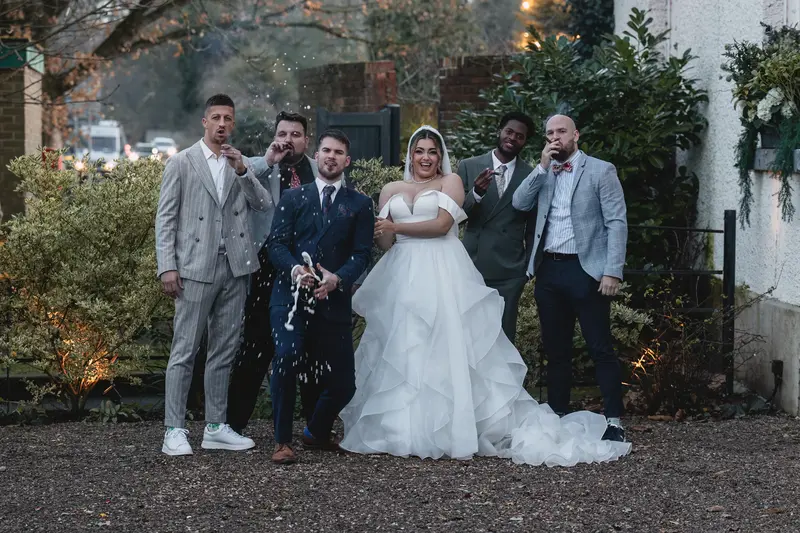 Creative groomsmen portraits in West Yorkshire wedding photography