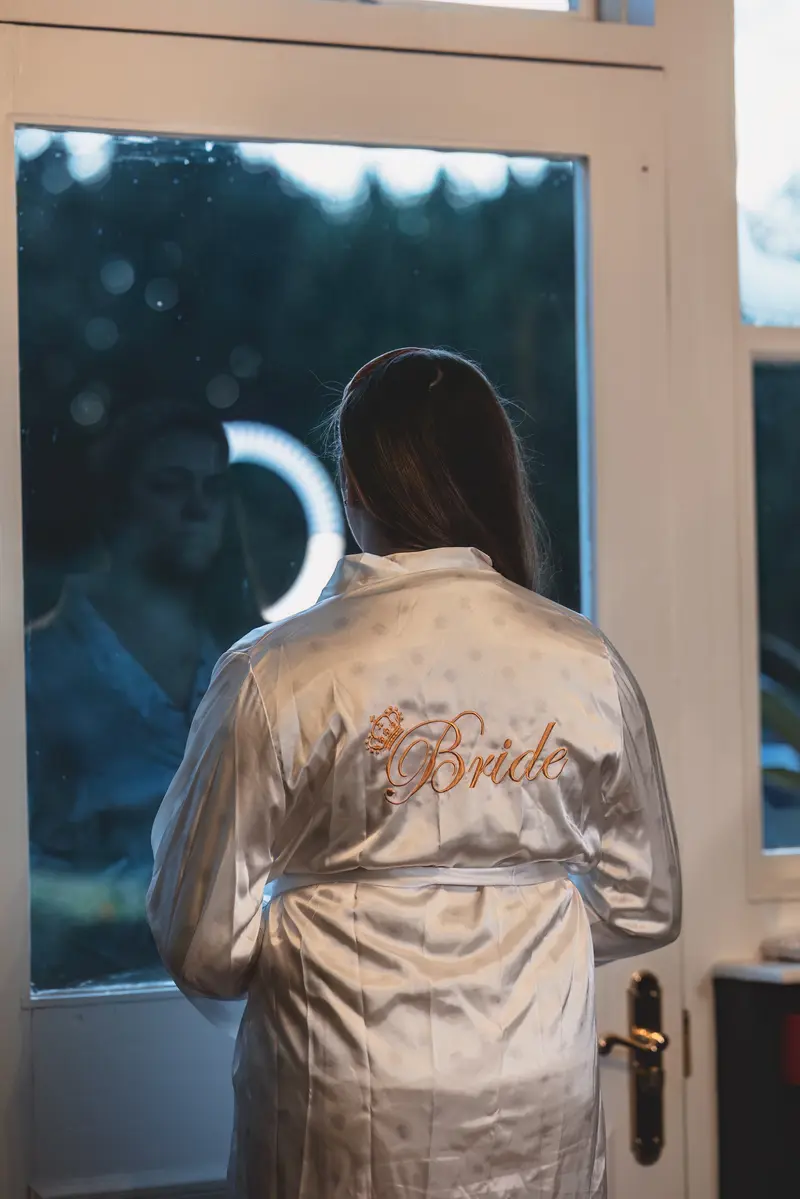 Bride preparations in Leeds by documentary wedding photographer in West Yorkshire